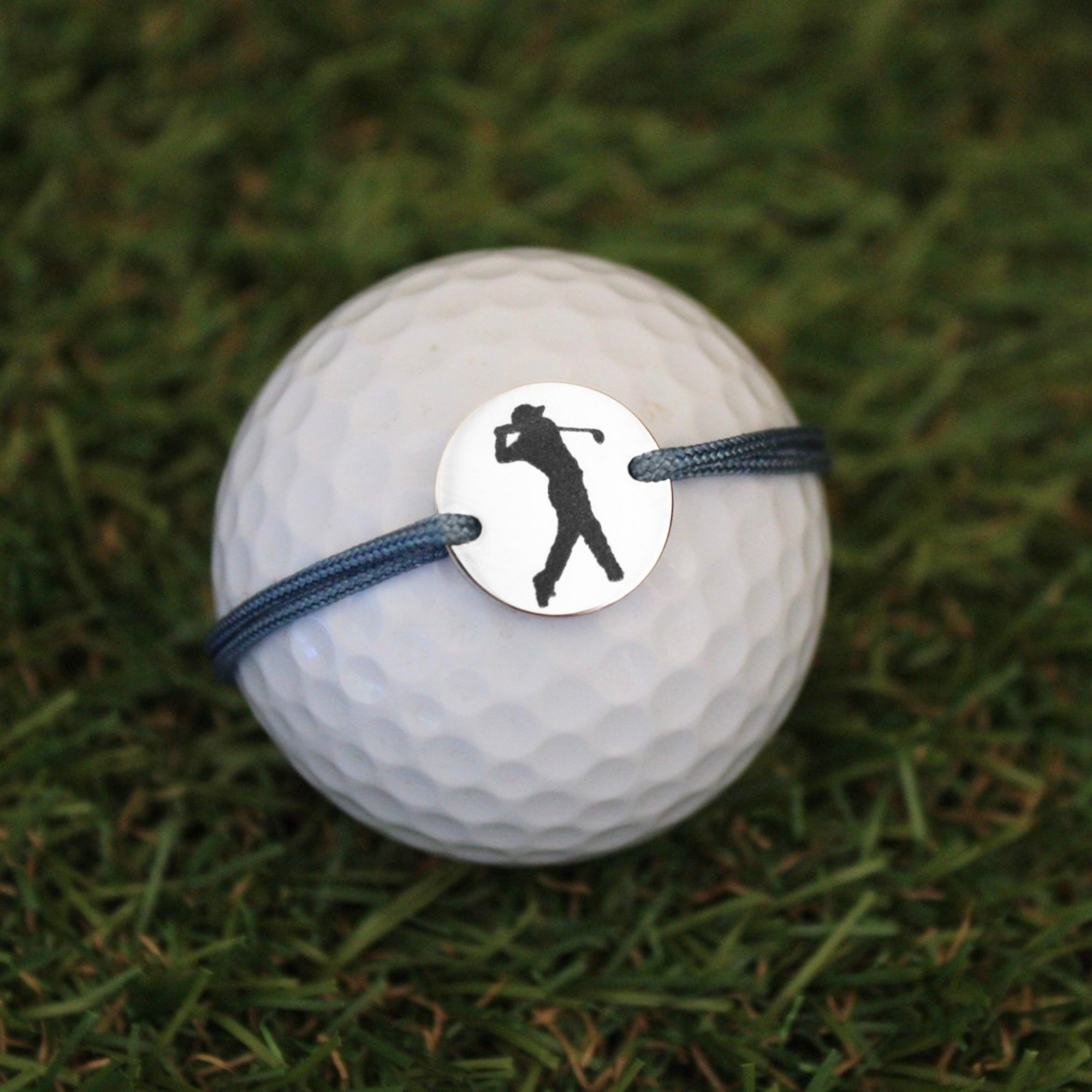 Bracelet Cordon Médaille Golf à graver | Argenté