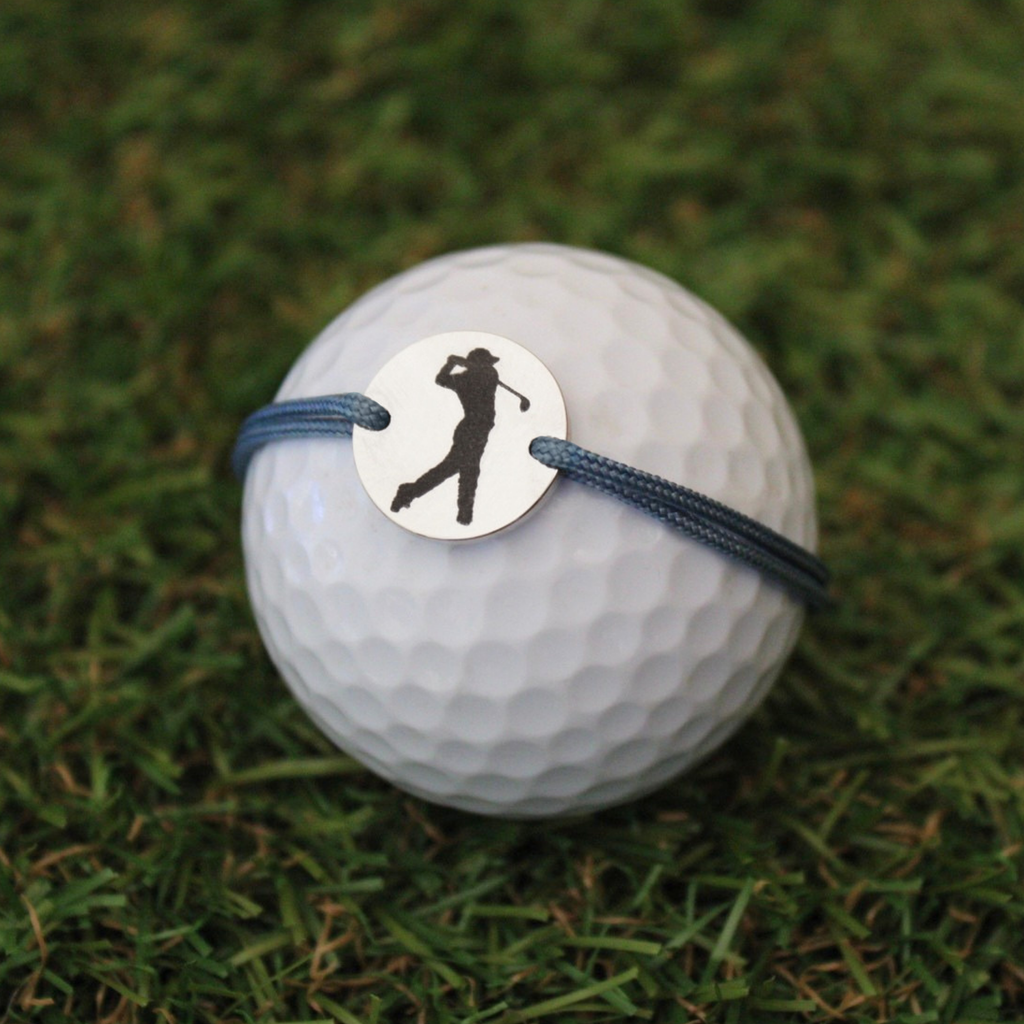 Bracelet Cordon Médaille Golf à graver | Argenté