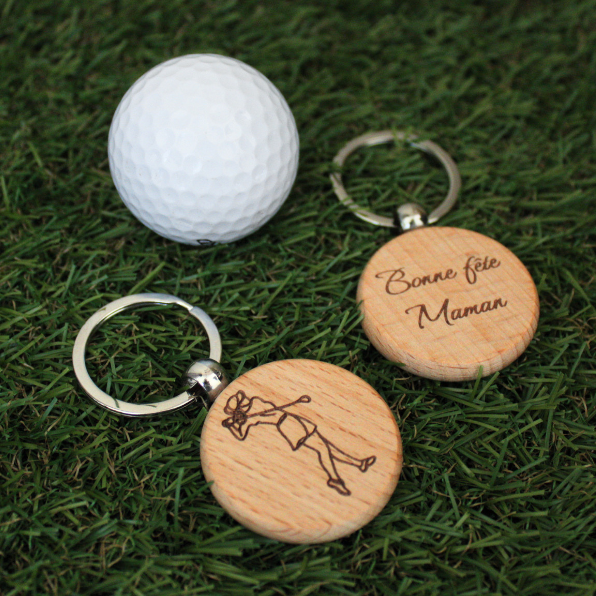 Porte-clés Golf en bois