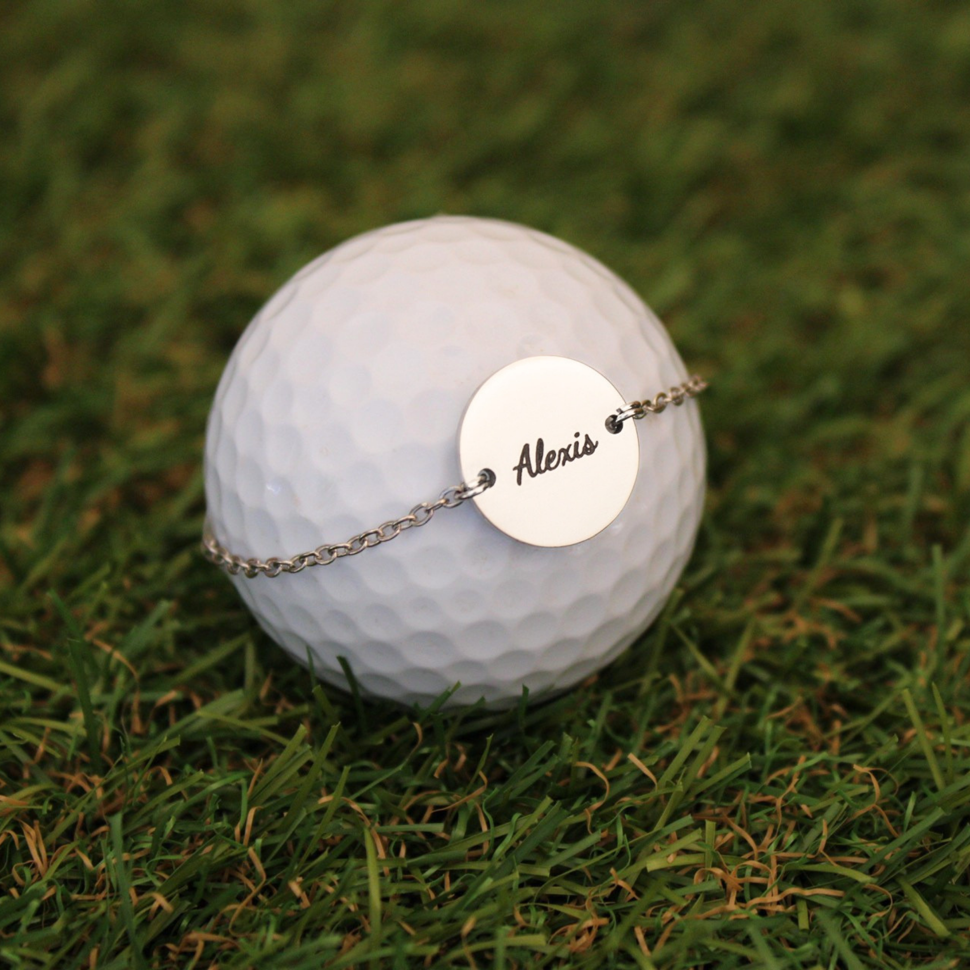 Bracelet Chaîne Médaille Golf à graver | Argenté