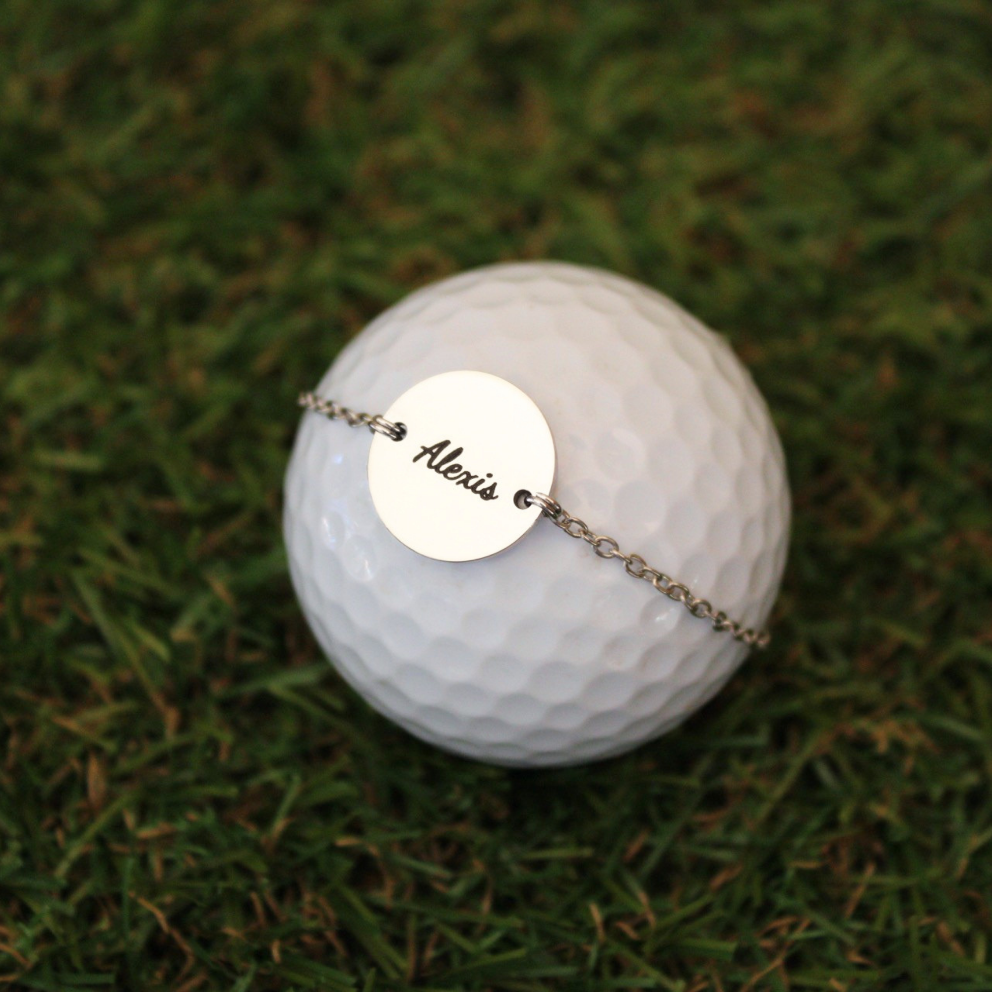 Bracelet Chaîne Médaille Golf à graver | Argenté