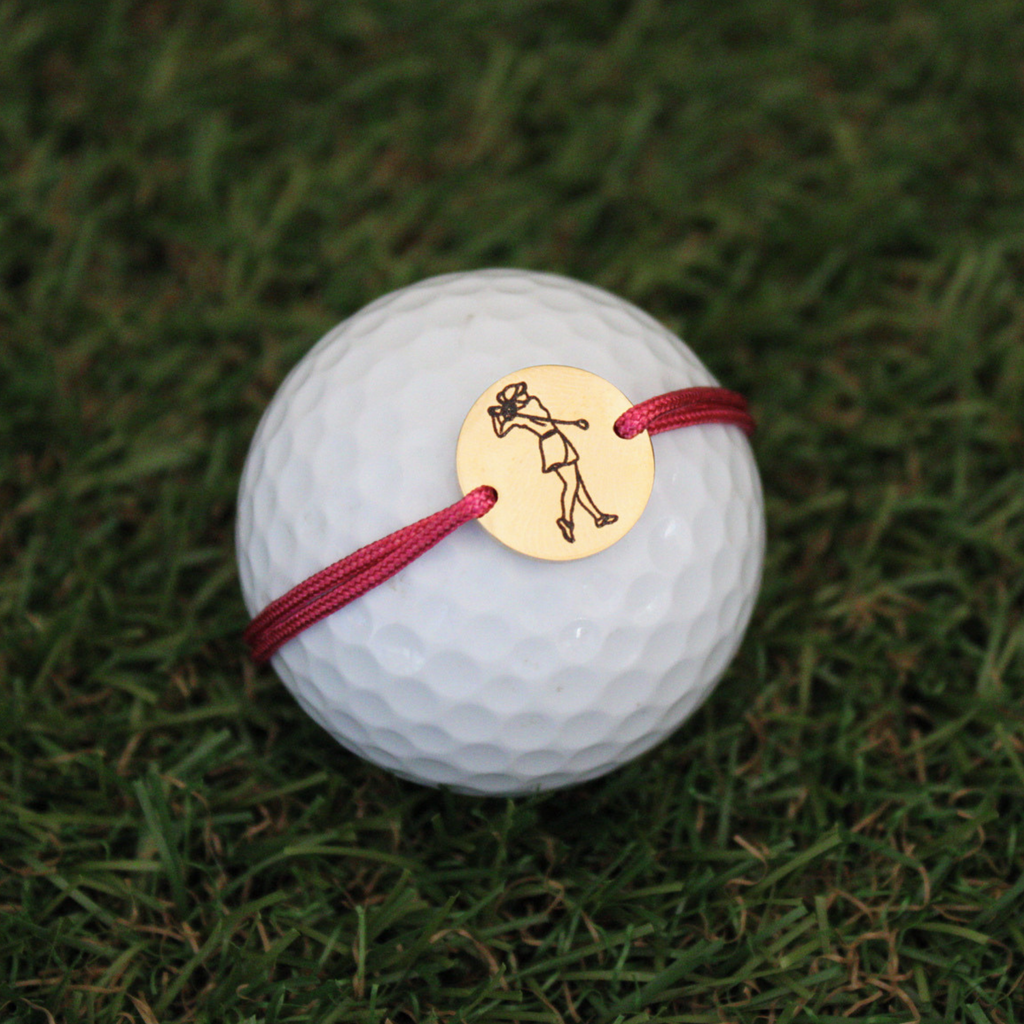 Bracelet Cordon Médaille Golf à graver | Doré