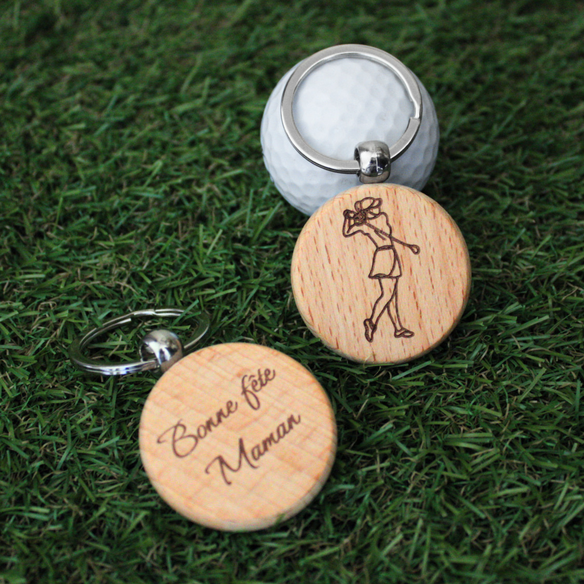 Porte-clés Golf en bois