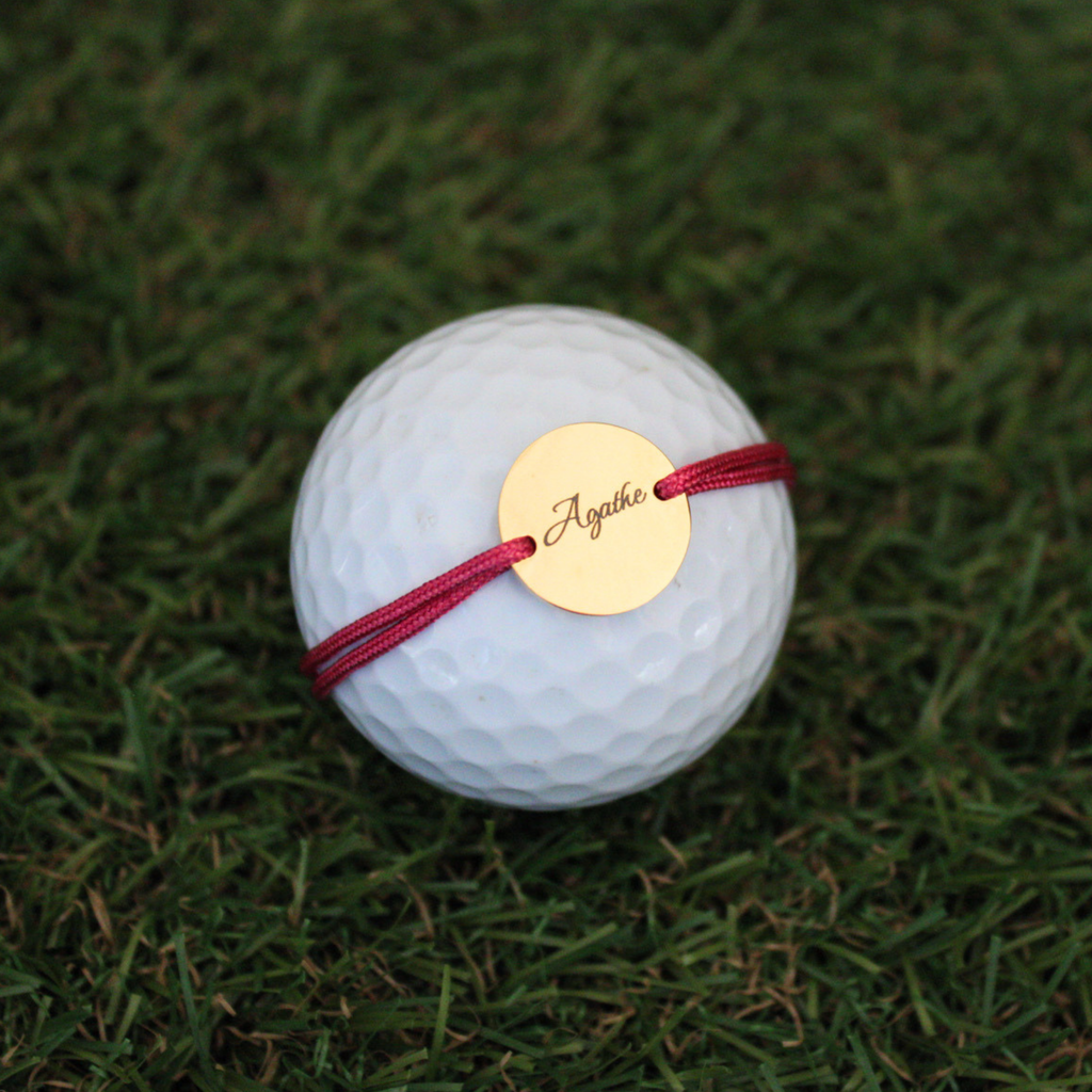 Bracelet Cordon Médaille Golf à graver | Doré